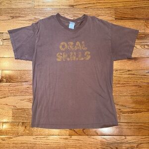 Gildan Vintage Funny “Oral Skills” Graphic Tee